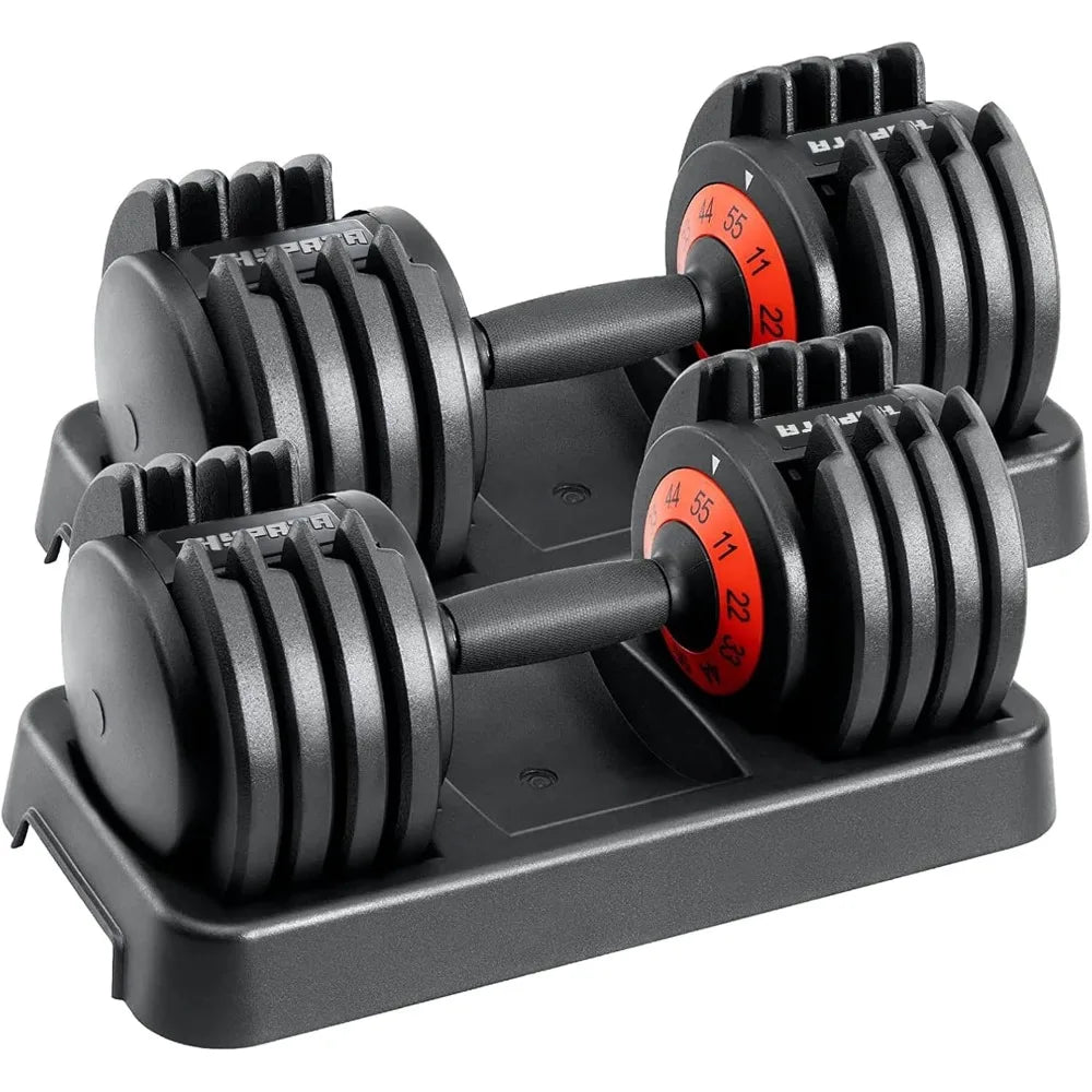 Pair of Adjustable Dumbbells up to 55Lbs-25Kg